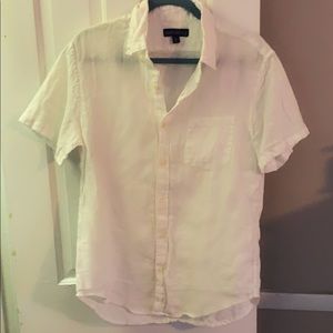 Men's J. crew Mercantile white linen shirt